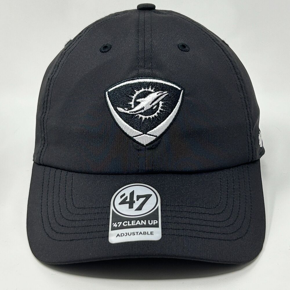 Miami Dolphins Dad Hat Cap Cancer Fighter 47 Brand Clean Up Strapback NFL Black